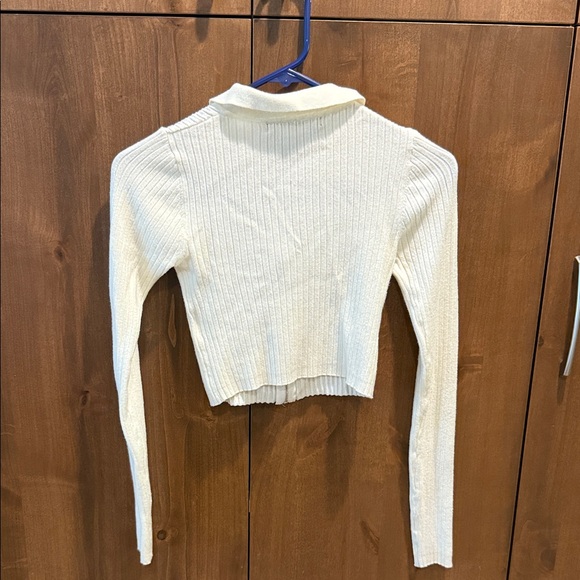Hesperus Cream Ribbed Zip Cardigan - Picture 4 of 5